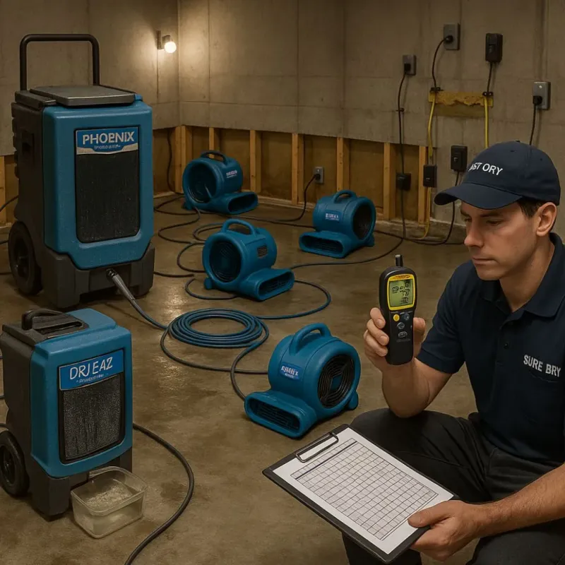Structural Drying and Dehumidification process in Cleveland, AL